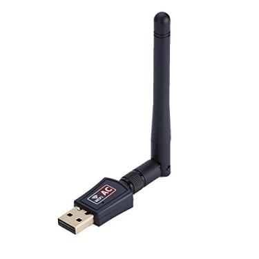 Imagem de Adaptador USB WiFi AC600 para PC, adaptador de rede sem fio para desktop com 2,4 GHz, dongle Wi-Fi de 5 GHz com antena para laptop compatível com Windows XP/7/8/10, Linux, Mac