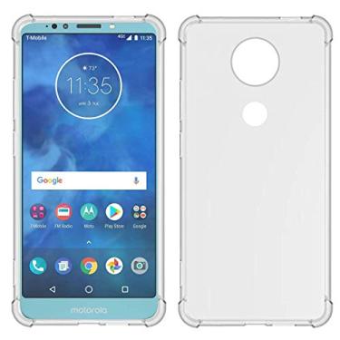 Imagem de TIYA Capa transparente para Moto E5 Plus Moto E5+ XT1924 E Plus (5ª geração) TPU quatro cantos capa transparente macia