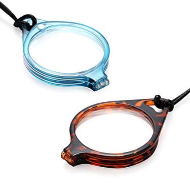 Imagem de TERAISE Óculos de leitura Leitores de colar de pingente Óculos de leitura portáteis leves anti-perda com estojo requintado para mulheres(4.0X)