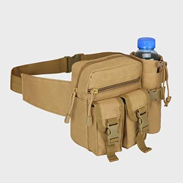 Imagem de Wemay Saco de cintura unissex com bolso para garrafa à prova d'água à prova d'água à prova de desgaste leve e de grande capacidade para caminhadas e ciclismo ao ar livre Bumbag fanny pack