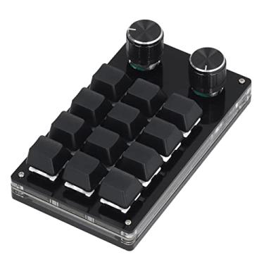 Imagem de Teclado mecânico macro de 12 teclas, teclado programável com 2 botões, teclado portátil totalmente programável com uma mão, teclado para jogos OSU, USB com fio, economizando espaço