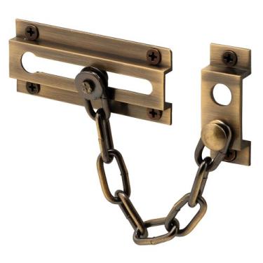 Imagem de Proteção de porta de corrente Defender Security U 9913 – Cadeado de corrente para porta e segurança doméstica, 9,5 cm, estrutura de latão sólido e acabamento antigo (embalagem única)