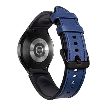 Imagem de Pulseira de Couro Híbrido LTIMPORTS, Compatível com Galaxy Watch 6, Watch6 Classic, Watch 5, Watch5 Pro, Watch 4, Watch4 Classic (Azul)