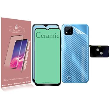 Imagem de Pelicula Cerâmica + PELICULA Camera E pELICULA carbono Compativel Realme C11 6.52 - Luiza Cell25