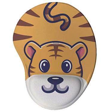 Imagem de Mouse pad Divertido Ergonômico Tigre Kawaii cor:Amarelo
