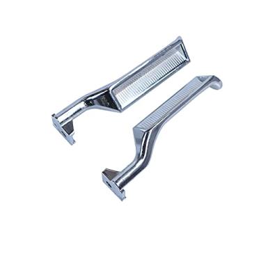 Imagem de Maçaneta de porta de metal interna prateada para lado do motorista e do passageiro, compatível com Ford Bronco F150 F250 F350 F53 F59 F800 substitui E7TZ-1522601-A E7TZ-1522600-A 77178 2 peças