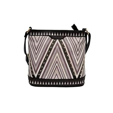 Imagem de Bolsa Feminina Transversal Tiracolo Casual Media Golden Fenix Cor:Preto;tamanho:M