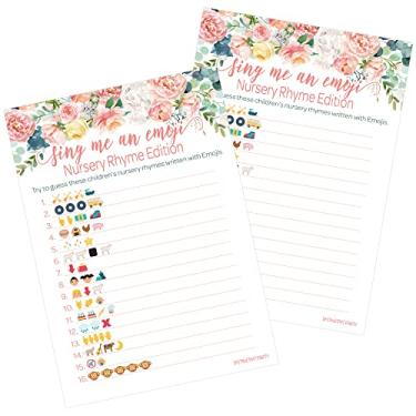 Imagem de Jogo para chá de bebê com emoji floral rosa para berçário – 20 convidados