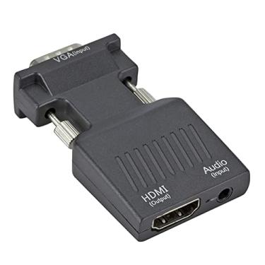 Imagem de Entrada VGA integrada para adaptador de saída HDMI com áudio macho VGA para fêmea conversor HDMI laptop para TV