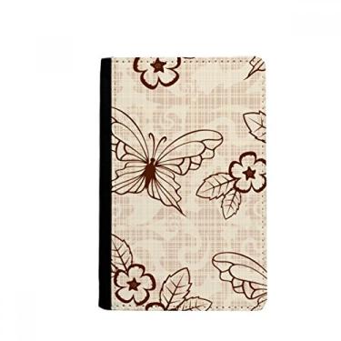 Imagem de Carteira Vintage Simples Marrom Borboleta com Flores Porta-Passaporte Notecase Burse Carteira Carteira Carteira Cartão, Multicolor
