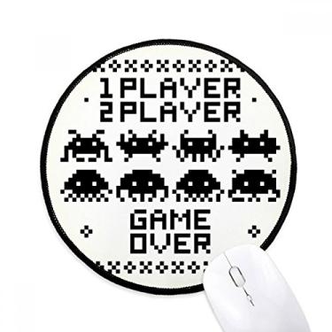 Imagem de DIYthinker Players Game Over Little Monster Pixel Mouse Pad Desktop Office Tapete redondo para computador