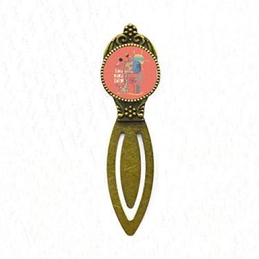 Imagem de Marcador de página com etiqueta de escritório retrô com desenho de girafa