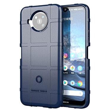 Imagem de Capa protetora à prova de choque capa de silicone resistente de corpo inteiro compatível com Nokia 8.3 5G/8V 5G UW, capa protetora com capa de revestimento fosco (cor: azul escuro)