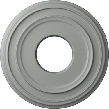 Imagem de Ekena Millwork Medalhão de teto clássico CM12CL, 32 cm de diâmetro x 10 cm de diâmetro x 3,8 cm de profundidade (serve para toldos de até 18 cm), preparado de fábrica