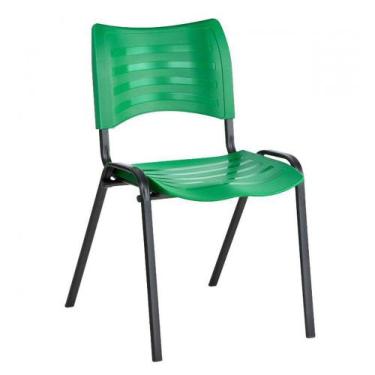 Imagem de Cadeira Empilhavel Iso Fixa Escolar Verde Para Escritório Igreja Recep