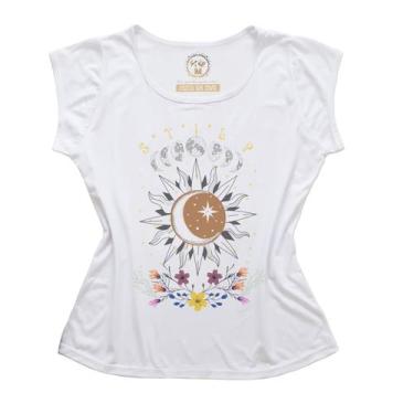 Imagem de T-Shirt Camiseta Blusa Feminina Estampa Sol E Lua Eclipse - Stilp
