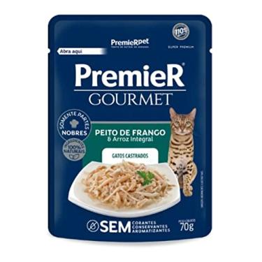 Imagem de PremieR Gourmet Gatos Castrados Peito de Frango e Arroz Integral 70g