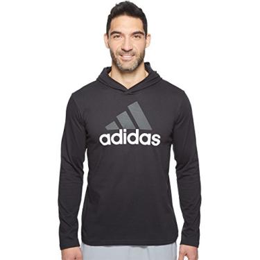 Imagem de Moletom masculino Adidas Badge Of Sport de manga comprida com capuz, Preto, Large