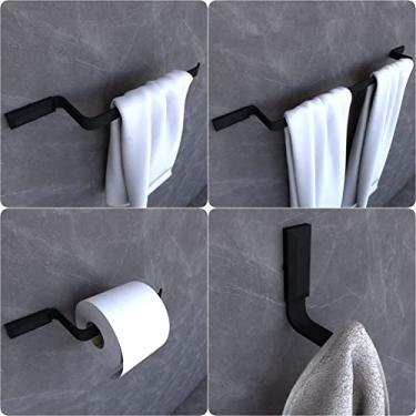 Imagem de Kit Acessórios Para Banheiro Preto Fosco Empire 4 peças