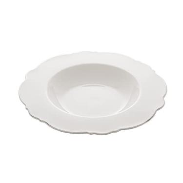Imagem de Aparelho de Jantar 42 Peças de Porcelana Maldivas Branco com Fio Prata - Wolff