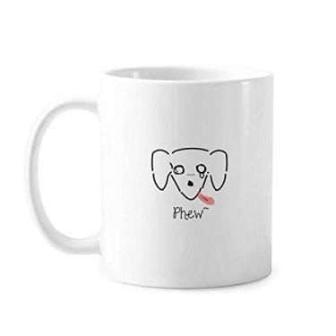 Imagem de Mapa de cachorro com texto Art Deco, presente moderno caneca cerâmica café porcelana louça