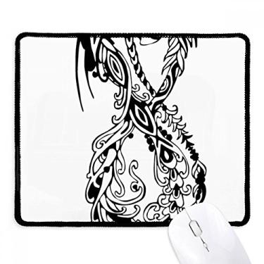 Imagem de Mousepad de dragão chinês retrato abstrato borda costurada tapete de borracha para jogos