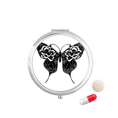 Imagem de Caixa de comprimidos Borboleta com asas de rosas para armazenamento de remédios