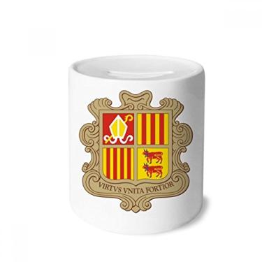 Imagem de DIYthinker Andorra La Vella Andorra Porta-moedas com emblema nacional Porta-moedas de cerâmica presente de cofrinho