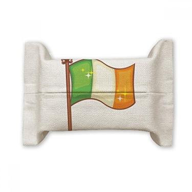 Imagem de Shine Ireland Bandeira Nacional de São Patrício Suporte de capa de papel para lenços faciais Bolsa de linho de algodão