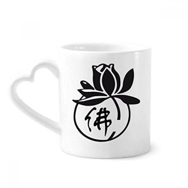 Imagem de Caneca de cerâmica com personagem de lótus da Culture Religion Caneca de café copo de coração de vidro