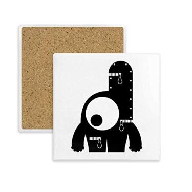 Imagem de Porta-copos alienígena monstro alienígena quadrado, suporte de subplaca para caneca com pedra isolante