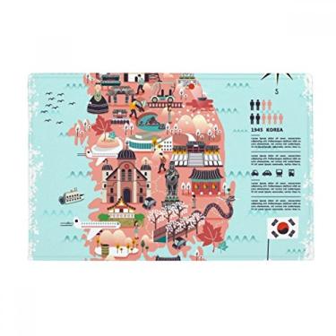 Imagem de DIYthinker Mapa dos pontos de referência da Coreia, tapete antiderrapante para porta de banheiro