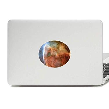 Imagem de Adesivo de notebook com emblema de vinil azul nebulosa e nuvens marrom