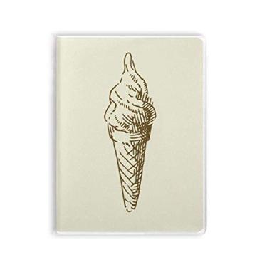 Imagem de Diário de capa macia para caderno de sorvete marrom com desenho manual