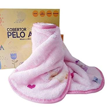 Imagem de Cobertor Bebê Infantil Jolitex Pelo Alto 0,90x1,10m Patinha Rosa