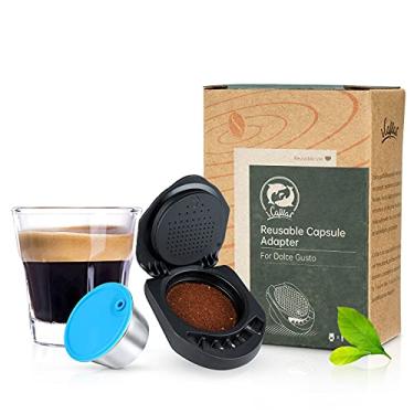 Imagem de i Cafilas Adaptador de cápsula reutilizável para Dolce Gusto, suporta encher o seu pó de café compatível com Piccolo XS /Genio S (1 adaptador, 1 cápsula de 3 anos)