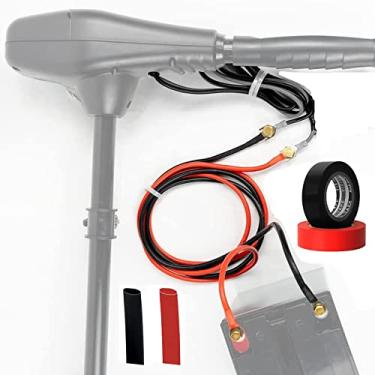 Imagem de GaiRen Kit de extensão de cabo de bateria para motor de pesca de 3 metros 8 AWG extensão de cabo 50 Amp com terminais para barco de pesca, painel solar automotivo (vermelho e preto)
