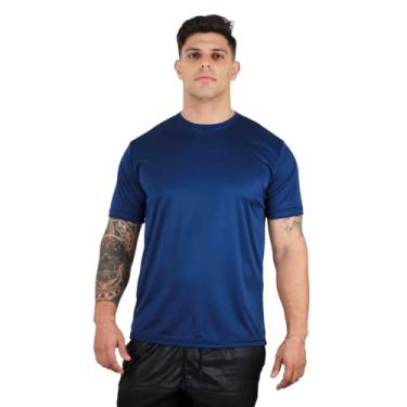Imagem de Camiseta Masculina Dry Fit Premium Básica Academia Esporte Cor:Azul Marinho;Tamanho:M
