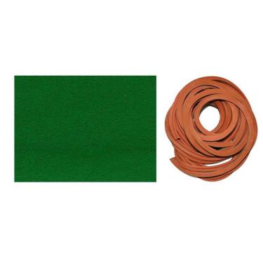 Imagem de Kit 10m Tecido Pano Verde + 6m Borracha L Para Mesa Sinuca Bilhar