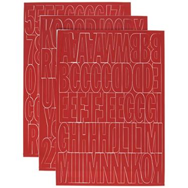Imagem de HY-KO Products 30004 Números e letras recortados em vinil autoadesivo, 5 cm, vermelho