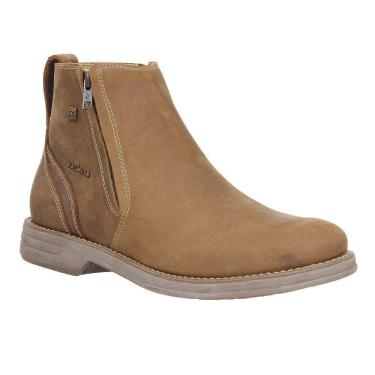 Imagem de Botina Masculina de Couro Marrom Bico Redondo Zebu 27776