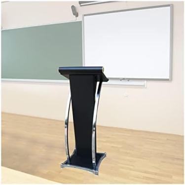 Imagem de Palestrante Para Sala De Aula Escolar, Suporte De Púlpito Resistente De 43,3 Polegadas De Altura, Mesa De Pé Para Leitura, Fácil De Instalar,Preto,bonny369