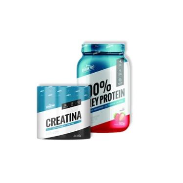 Imagem de Kit SharkPro 100% Whey Protein + Creatina 300G - Whey Protein Sabor Morango