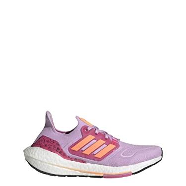Imagem de adidas Tênis de corrida feminino Ultraboost 22, Bliss Lilás/Beam Orange/Pulse Magent, 8.5