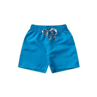 Imagem de Bermuda Masculina Praia Infantil Shorts Piscina Cor:Azul;Tamanho:2