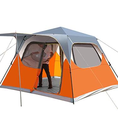 Imagem de Barraca de acampamento, barraca de acampamento para 5-8 pessoas Tendas de cúpula familiar Tenda pop-up automática com porta dupla com zíper Tenda de camada dupla dobrável para festival com varanda