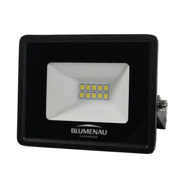 Imagem de Refletor Blumenau de Led Slim 10W Preto Bivolt 3000K Luz Quente
