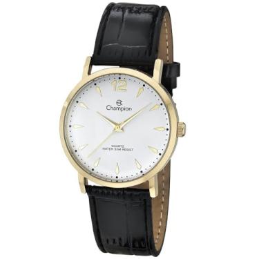 Imagem de Relogio Feminino Champion Dourado Couro CH24062M