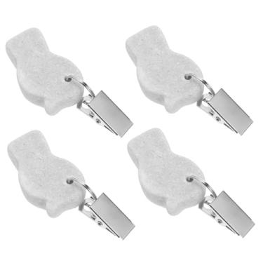 Imagem de Housoutil 4 Pçs Suporte De Toalha De Mesa De Pedra Pano De Mesa De Acampamento Clipes De Toalha De Mesa Pesos Com Clipe Clipes De Mesa De Piquenique Para Toalha De Mesa Clipe De Cobertura