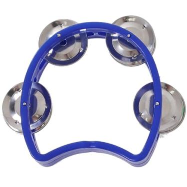Imagem de Pandeiro Infantil Meia Lua Pandeirola Profissional Colorido Para Criança Percussão Musical em ABS Instrumento de Mão Zaidan's (Azul)